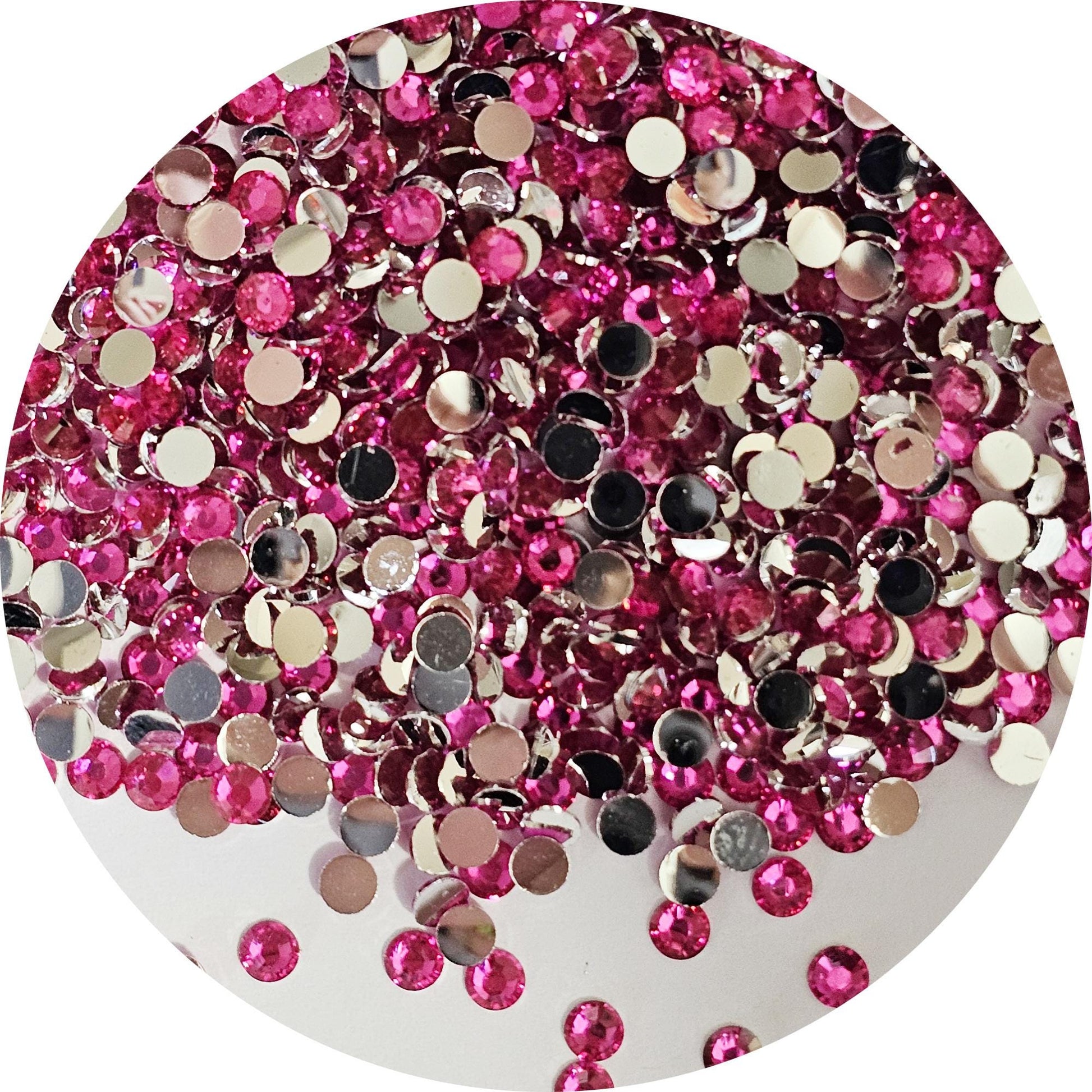 Bulk Flatback Resin Acrylic Rhinestones Non-Hotfix Rose Pink 2mm 3mm 4mm 5mm 6mm
