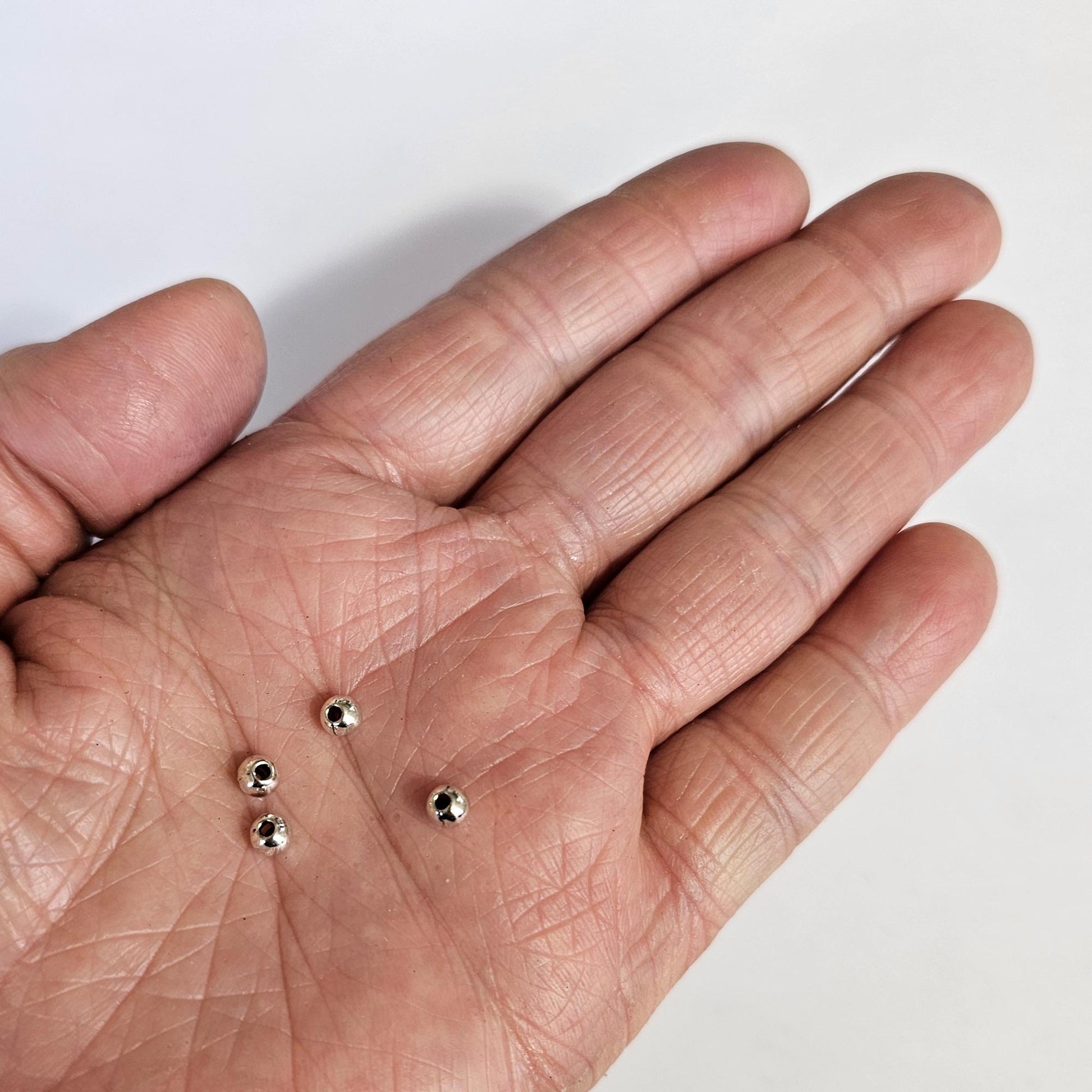 100 Pcs Tiny Spacer Beads Loose beads 4mm Silver Antique Brass bead