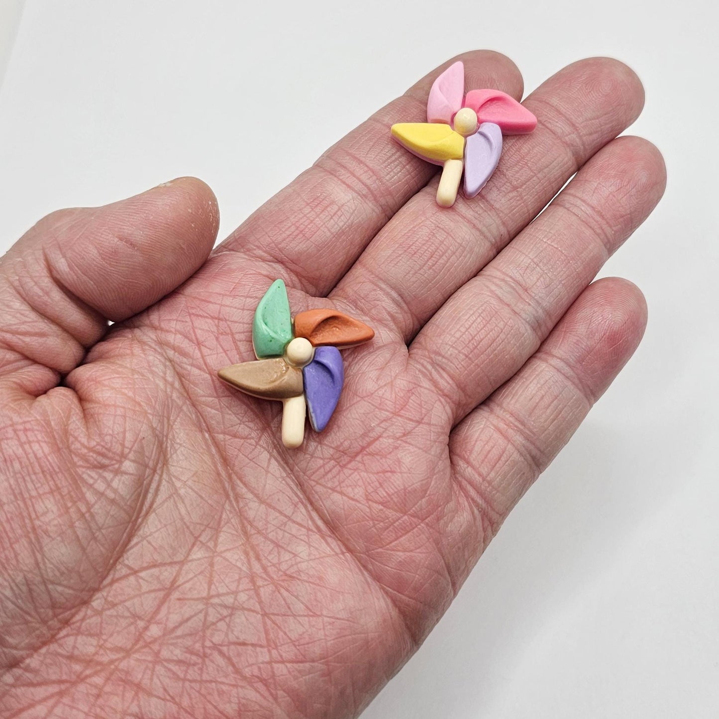 6/20 Pcs Multicolor Windmill Pinwheel Cabochon, Wind Spinner Flatback Cabochons #CAB222