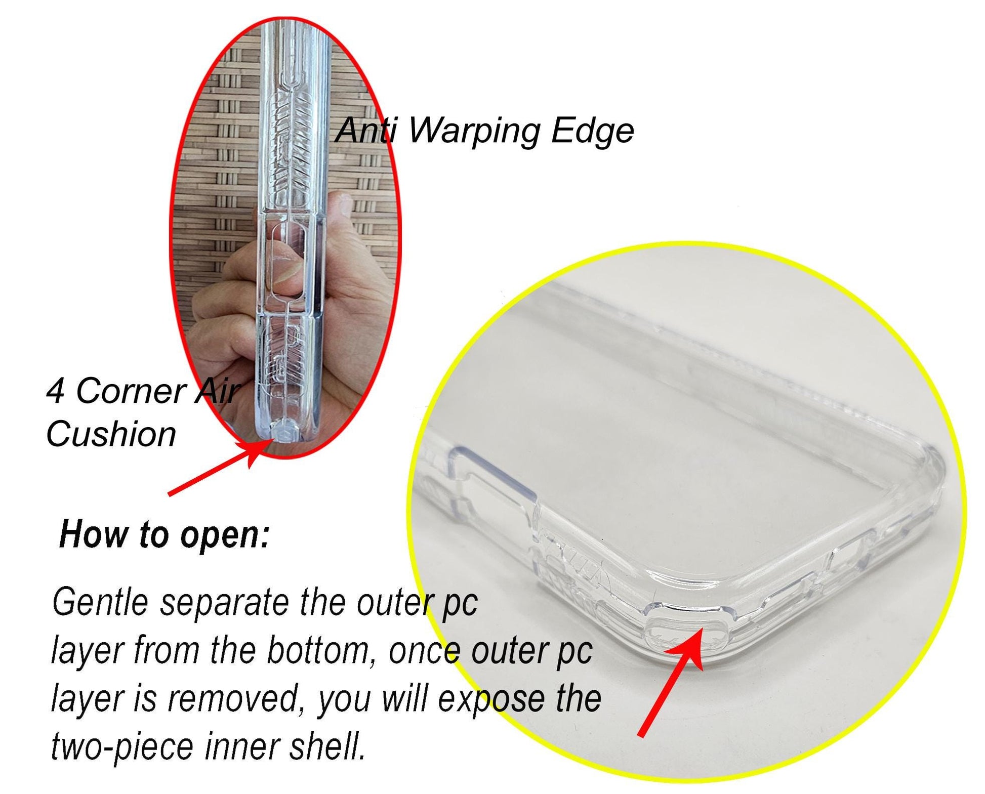 3 in 1 Protective Phone Cover Clear Transparent Phone Case Personalized Custom Picture iPhone 13/14/15/16 Plus Pro Max