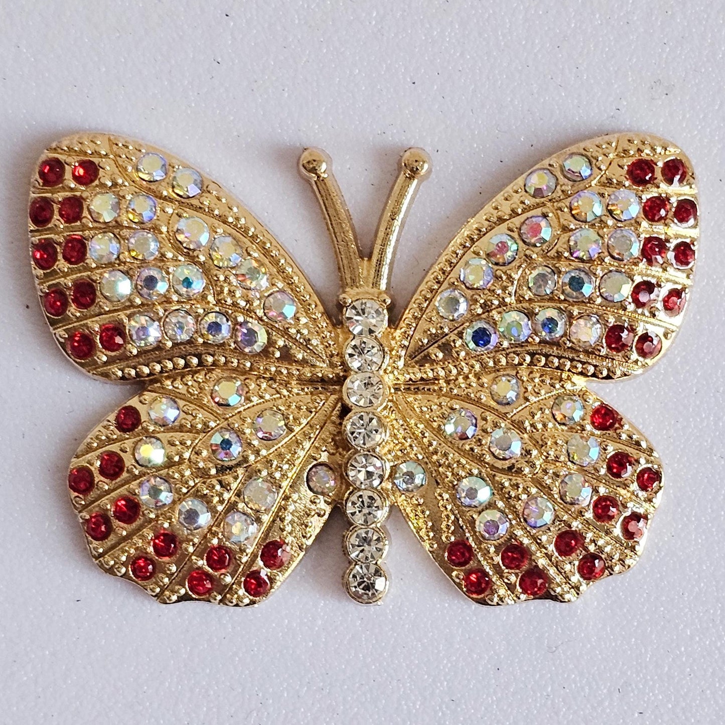 2 Pcs Rhinestone Butterfly Alloy Gold Bling Gorgeous Luxury Sparkling embellishment DIY 40mm X 30mm