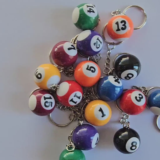 Pool Ball 8 Ball Billiard Snooker Keychain Key Chain Keyring