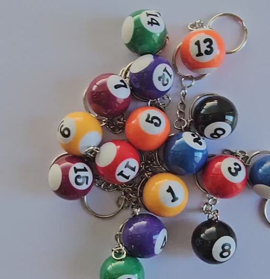 Pool Ball 8 Ball Billiard Snooker Keychain Key Chain Keyring