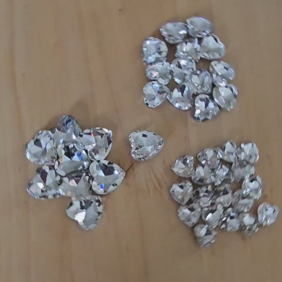 Heart Pointed Back Gems Jewels Crystal Clear Rhinestone  12mm 14mm 18mm 27mm