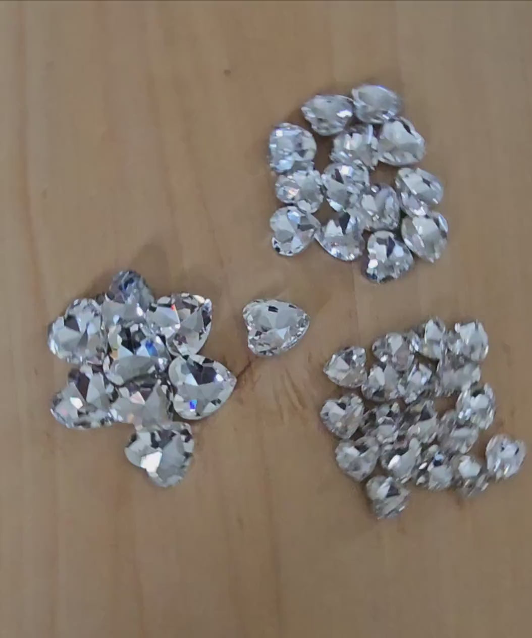 Heart Pointed Back Gems Jewels Crystal Clear Rhinestone  12mm 14mm 18mm 27mm