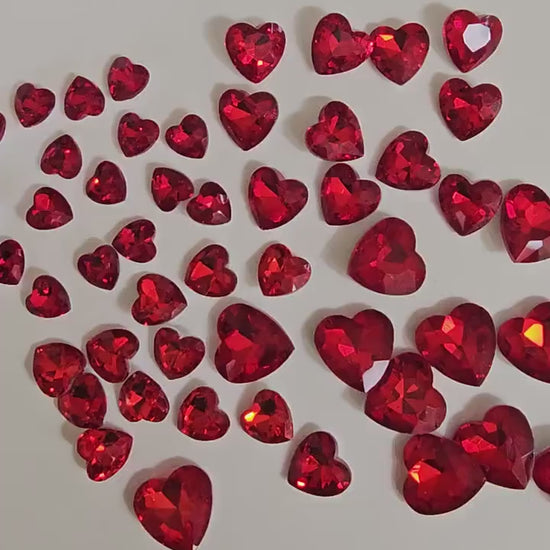 Heart Pointed Back Gems Jewels Red Rhinestone 10mm 12mm 14mm 18mm