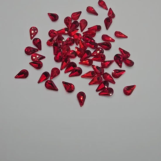 Point Pear Pointed Back Gems Jewels Red Rhinestone 6x10mm 8x13mm