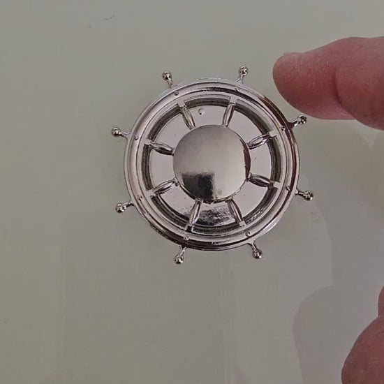 3/10 Pcs Ship Boat Wheel Metal Spinner Nautical Ship Steering Helm with Double Sided Tape