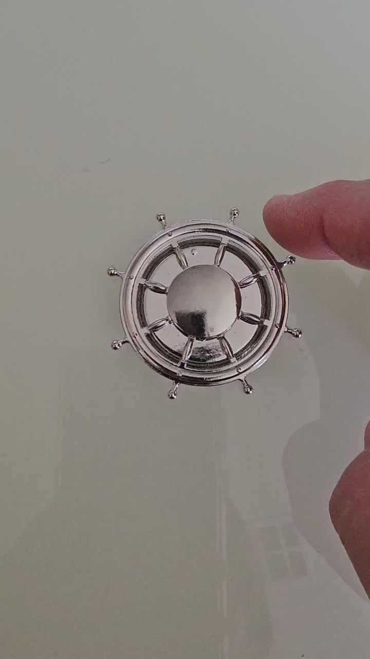 3/10 Pcs Ship Boat Wheel Metal Spinner Nautical Ship Steering Helm with Double Sided Tape