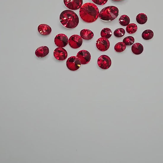Cone Round Pointed Back Gems Jewels Red Rhinestone 10mm 12mm 14mm 16mm 18mm