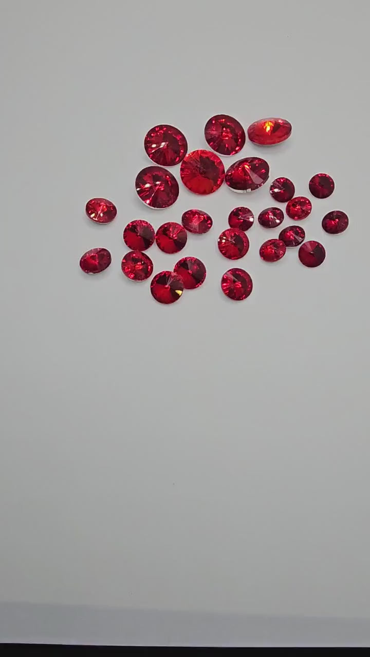 Cone Round Pointed Back Gems Jewels Red Rhinestone 10mm 12mm 14mm 16mm 18mm