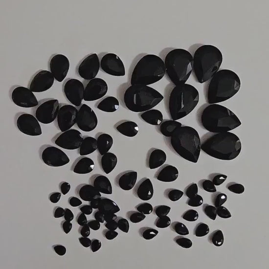 Teardrop Pointed Back Gems Jewels Opaque Black Rhinestone 6x8mm 8x10mm 10x14mm 13x18mm 18x25mm