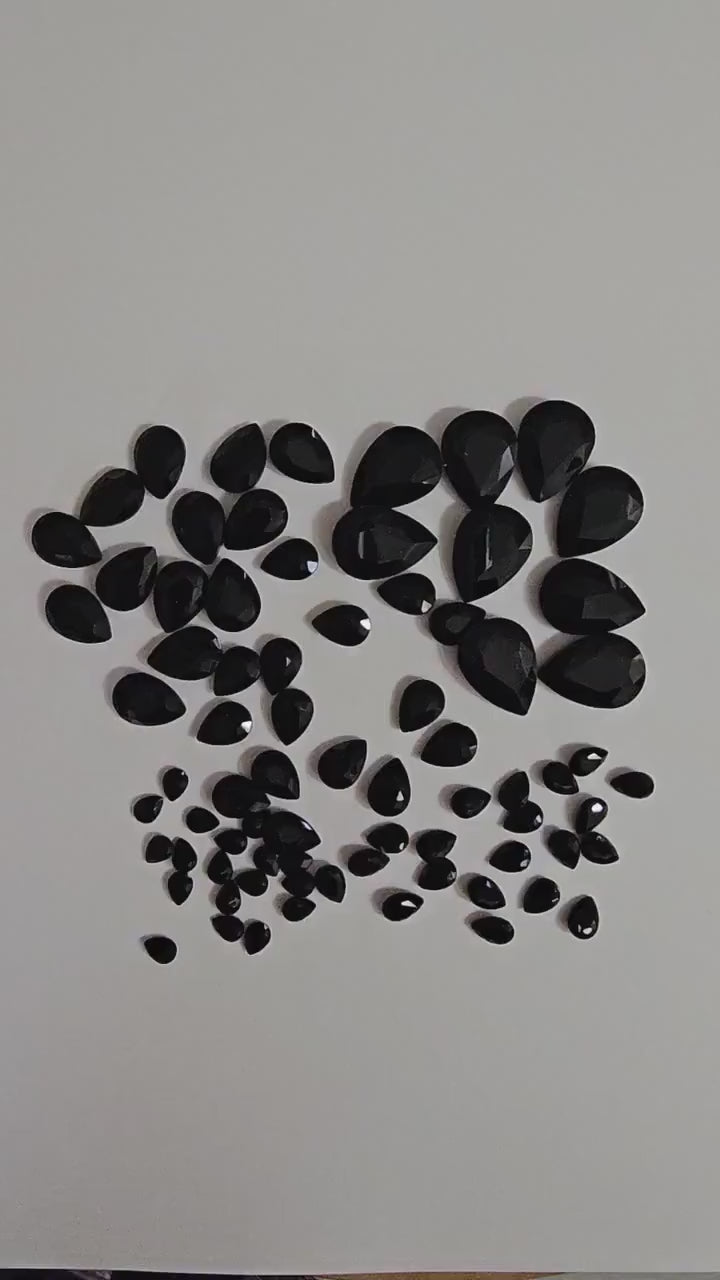 Teardrop Pointed Back Gems Jewels Opaque Black Rhinestone 6x8mm 8x10mm 10x14mm 13x18mm 18x25mm