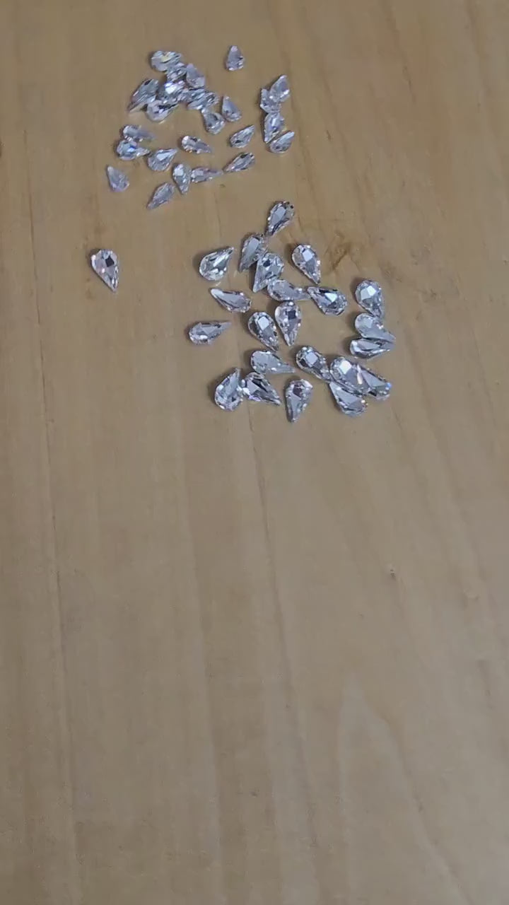 Point Pear Pointed Back Gems Jewels Crystal Clear Rhinestone 6x10mm 8x13mm