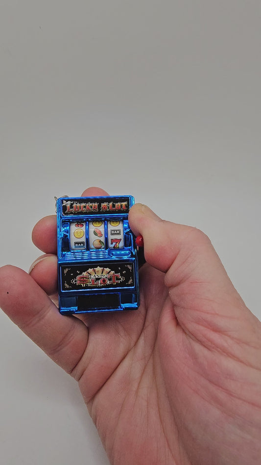 Miniature Realistic Slot Machine Bell Charms Key Chain Key Ring 1 Pc