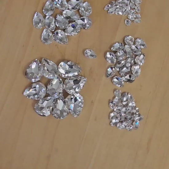 Teardrop Pointed Back Gems Jewels Crystal Clear Rhinestone 6x8mm 8x10mm 10x14mm 13x18mm 18x25mm
