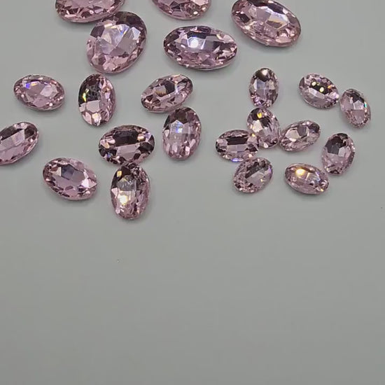 Oval Pointed Back Gems Jewels Pink Rhinestone 10x14mm 13x18mm 18x25mm