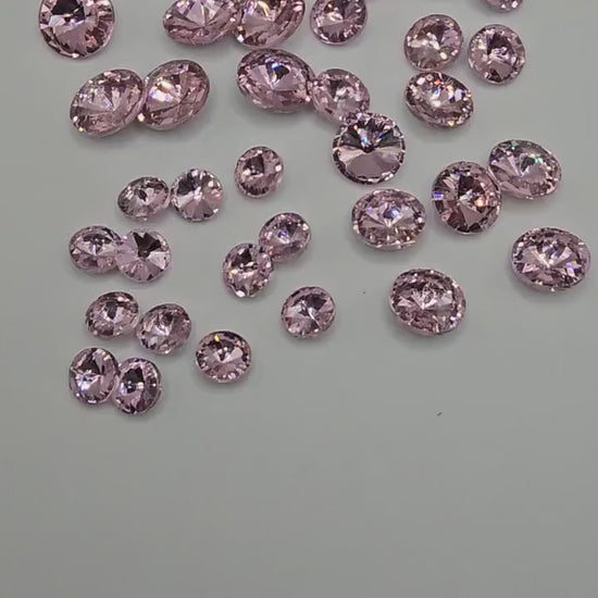 Cone Round Pointed Back Gems Jewels Pink Rhinestone 10mm 12mm 14mm 16mm