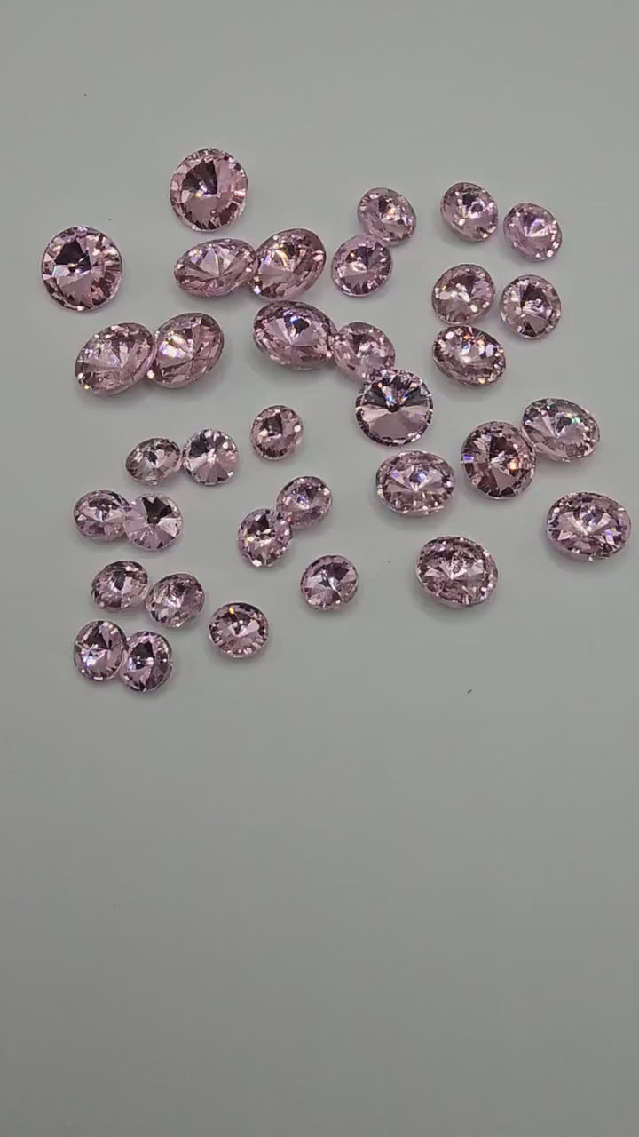 Cone Round Pointed Back Gems Jewels Pink Rhinestone 10mm 12mm 14mm 16mm