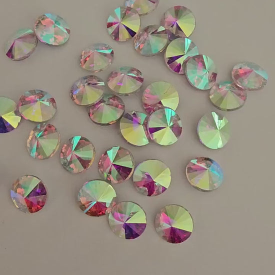 Cone Round Pointed Back Gems Jewels AB Crystal  Rhinestone 10mm 12mm 14mm 16mm