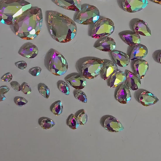 Teardrop Pointed Back Gems Jewels AB Crystal Rhinestone 6x8mm 8x10mm 10x14mm 13x18mm 18x25mm