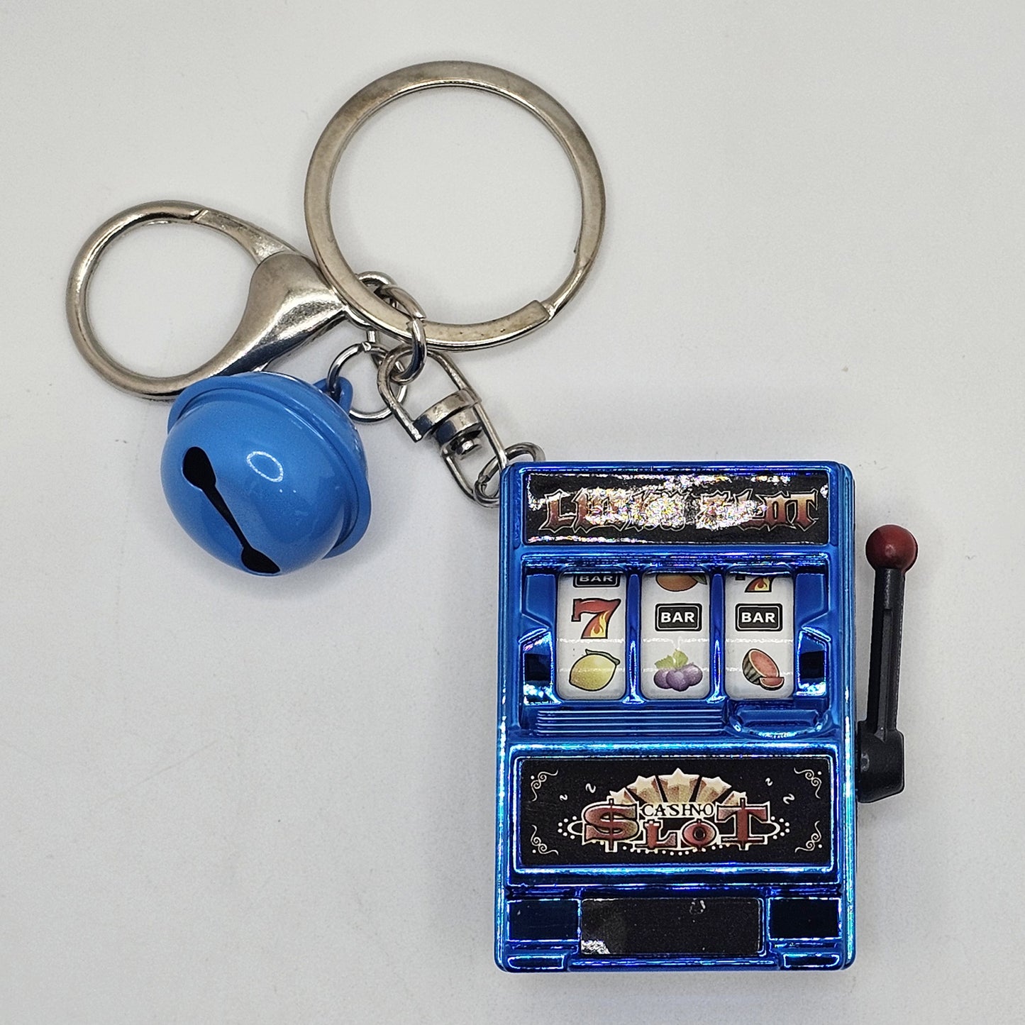 Miniature Realistic Slot Machine Bell Charms Key Chain Key Ring 1 Pc